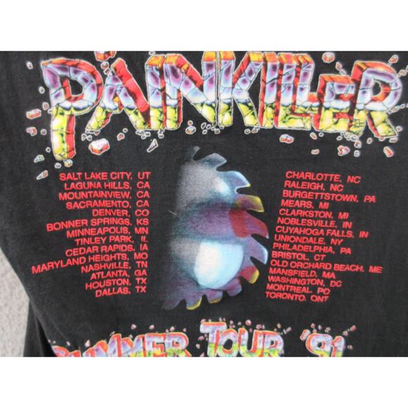 Vintage 1990 JUDAS PRIEST Painkiller World Tour Concert Medium T-Shirt HANDTEX - Picture 12 of 13